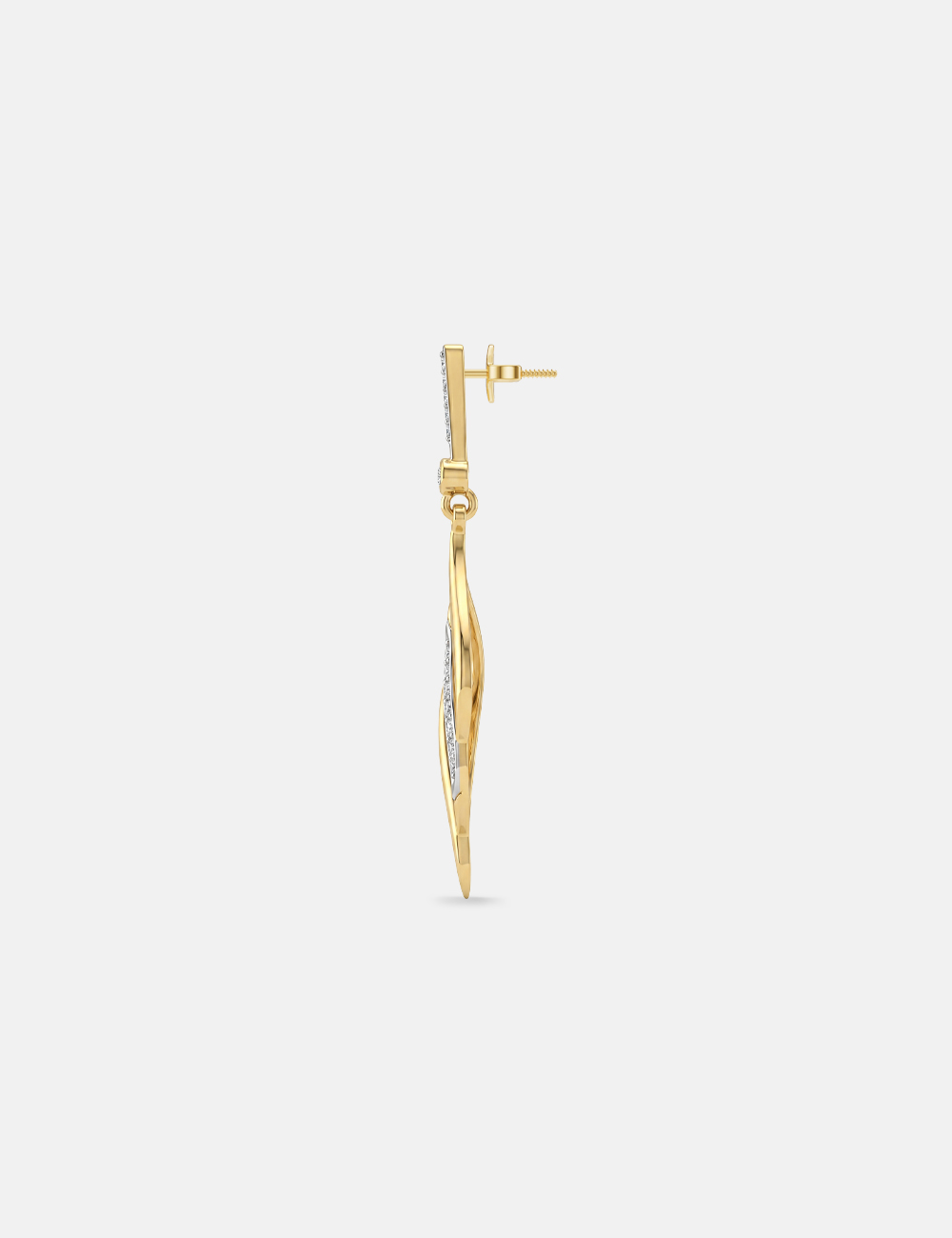 Twist Flame Gold Plated Silver Lab Grown Diamond Earrings 0.1 Cent FG-VVS, Gold Plated, large, image 3