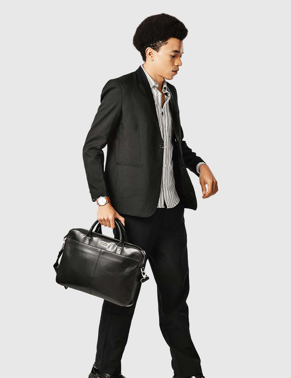 Signorile Laptop Bag, Black, large, image 3