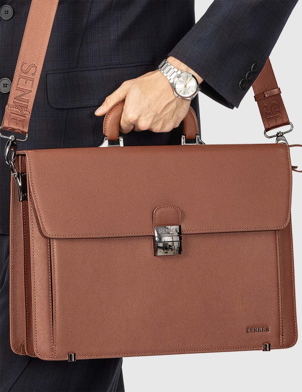Eterno Laptop Bag, Cognac, large, image 5