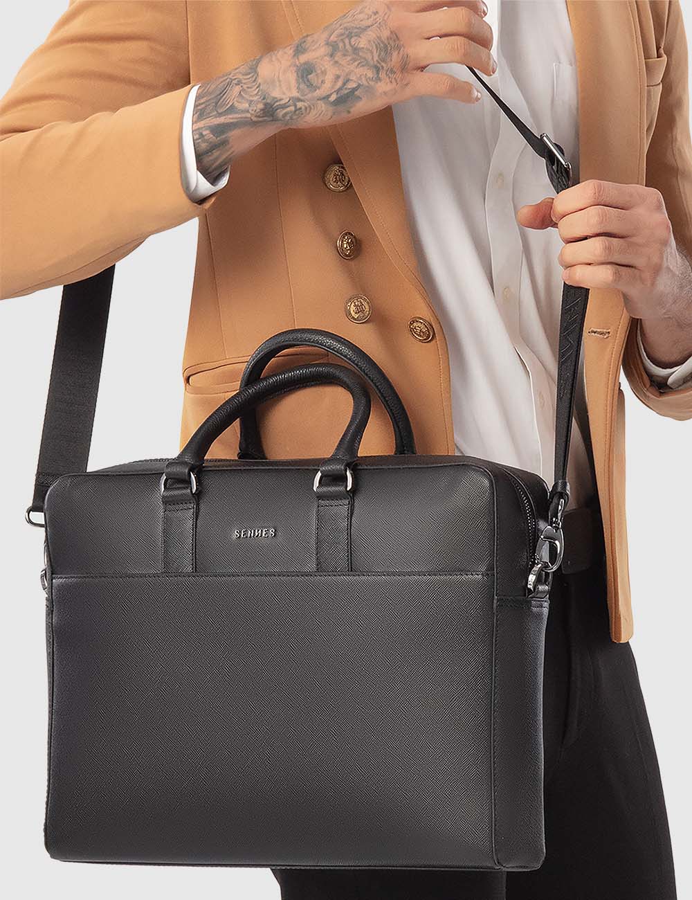 Magnifico Laptop Bag, Black, large, image 4