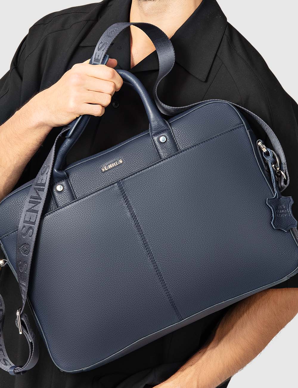 Signorile Laptop Bag, Navy, large, image 5