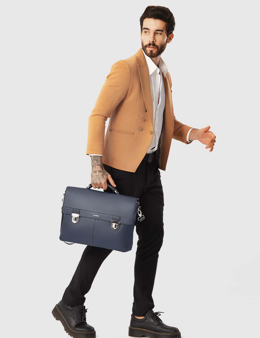 Maschile Laptop Bag, Navy, large, image 3