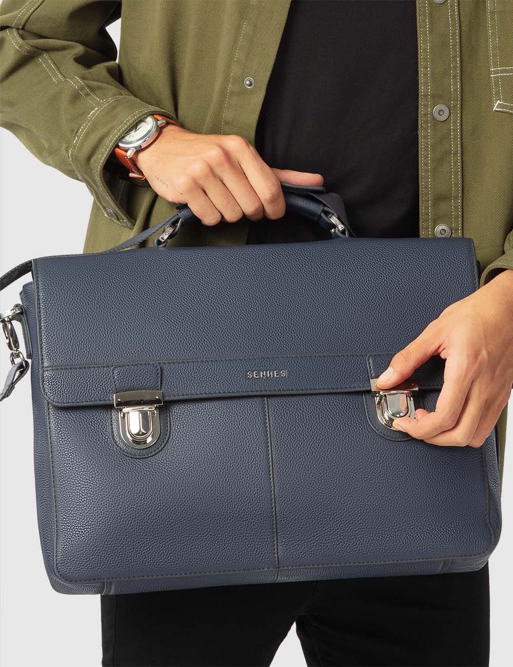 Maschile Laptop Bag, Navy, large, image 7