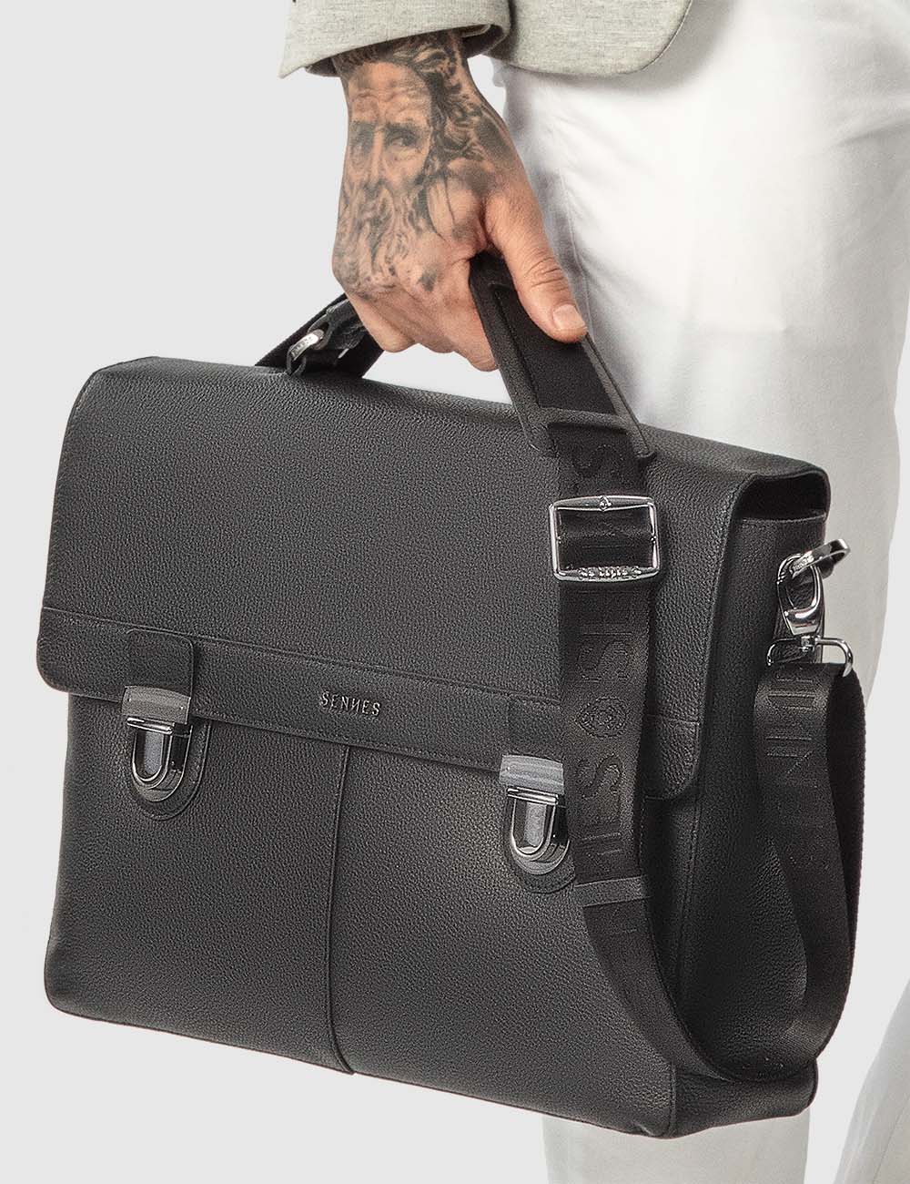 Maschile Laptop Bag, Black, large, image 5