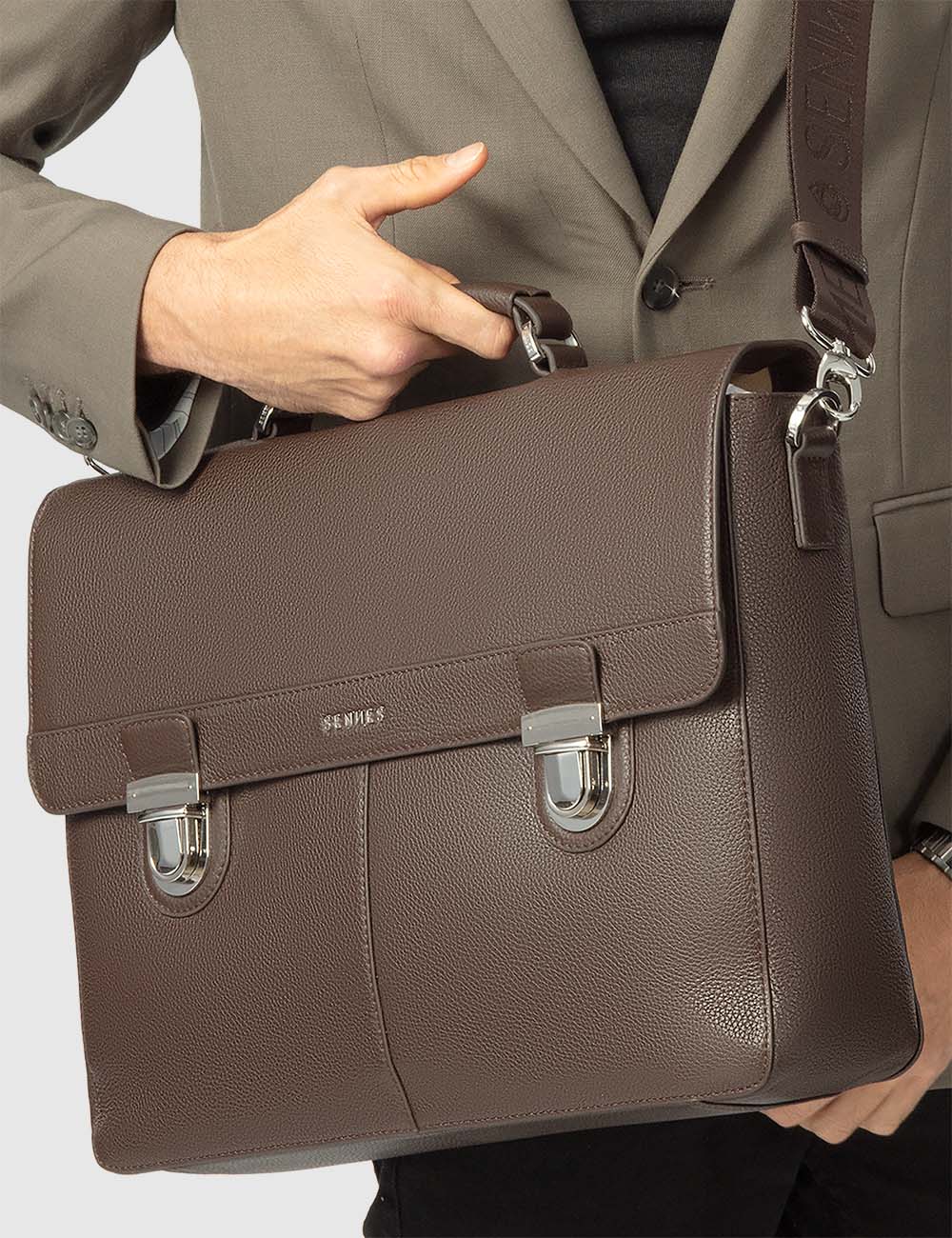 Maschile Laptop Bag, Brown, large, image 5