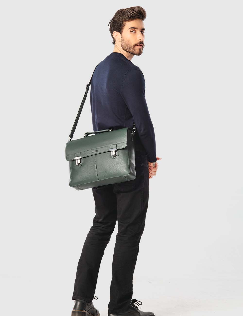 Maschile Laptop Bag, Green, large, image 3