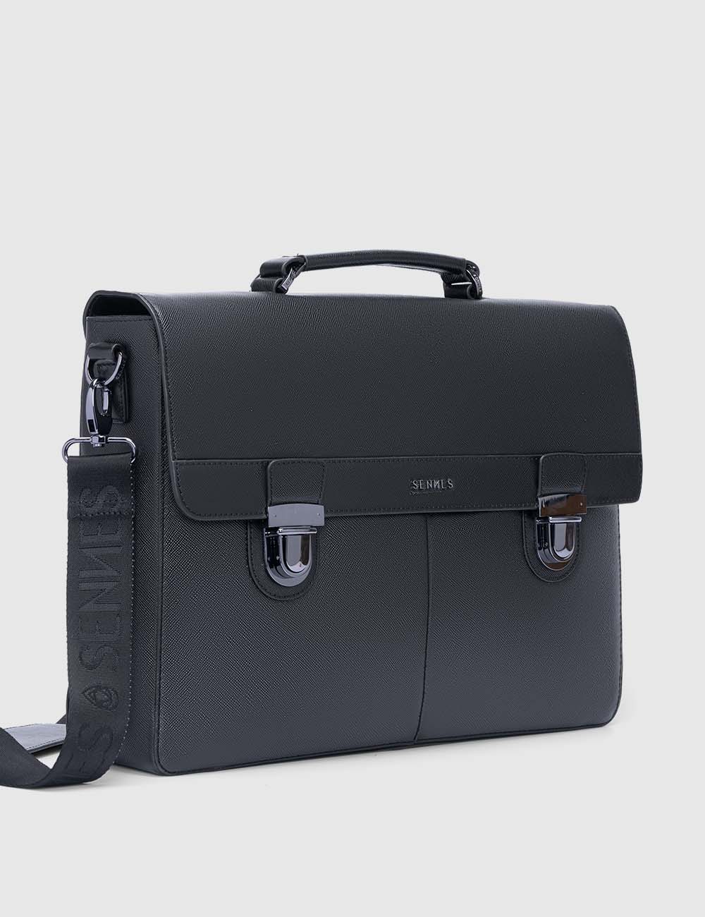 Maschile Laptop Bag, Saffaino Black, large, image 2