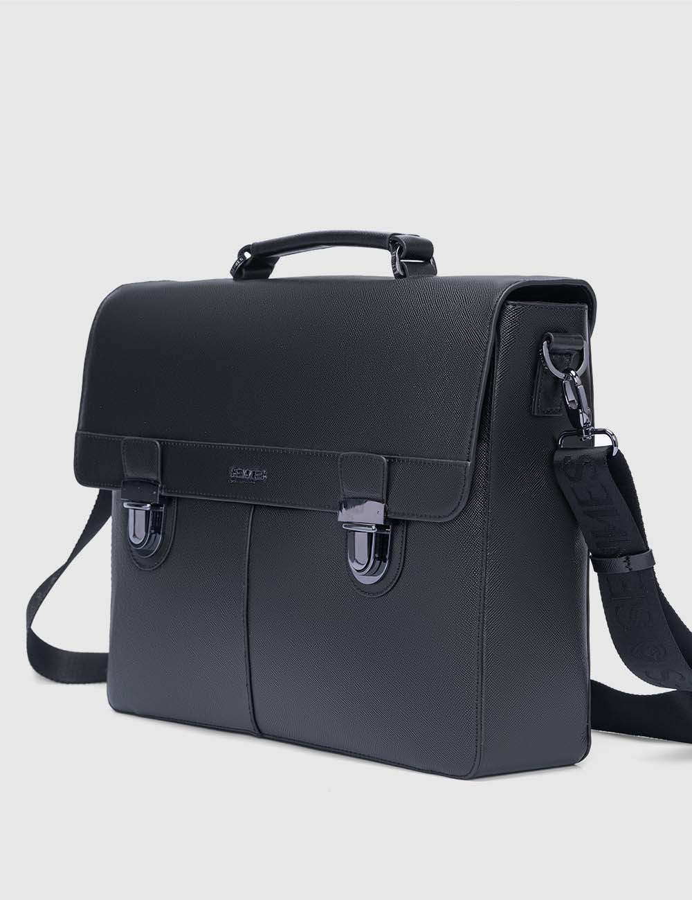 Maschile Laptop Bag, Saffaino Black, large, image 3
