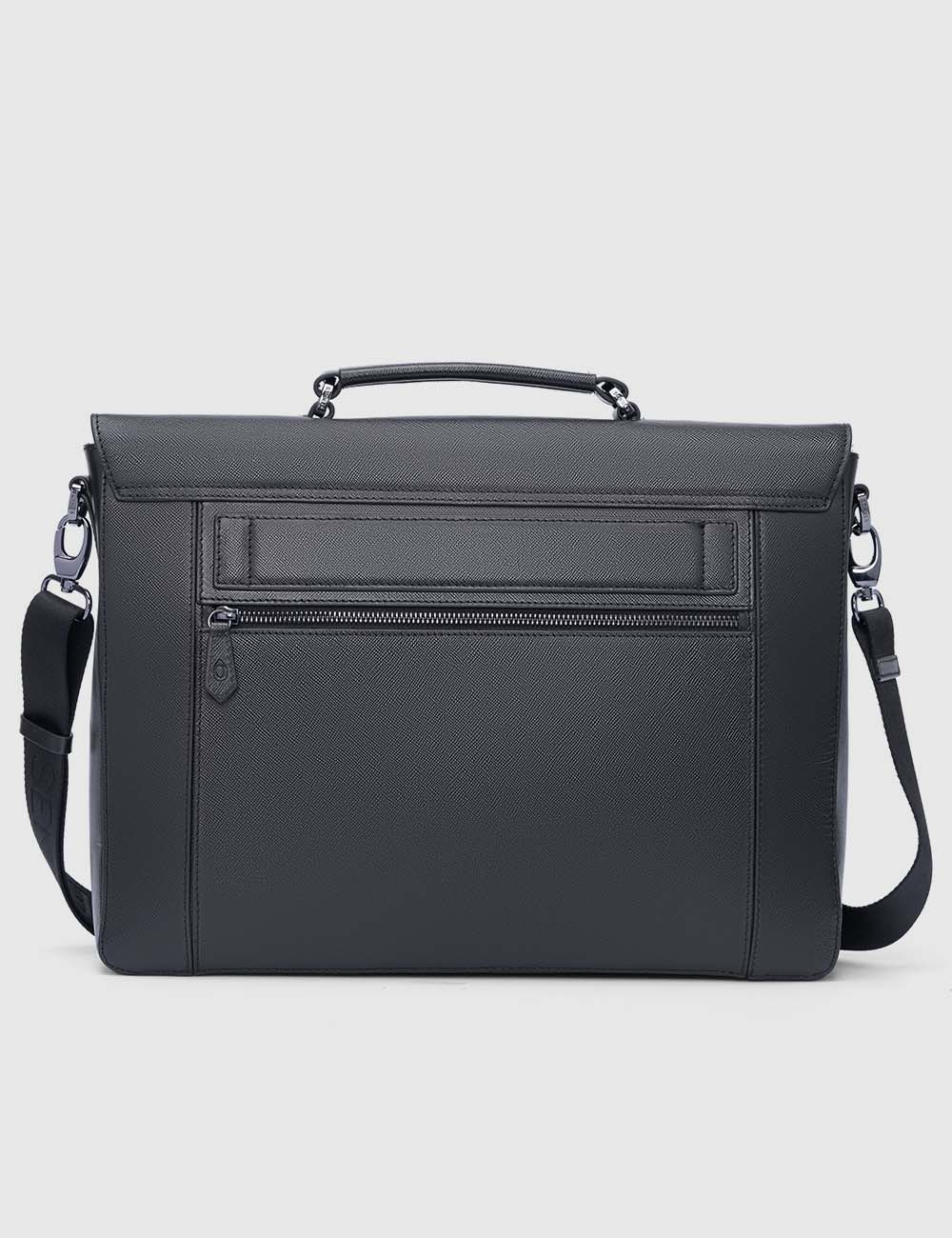 Maschile Laptop Bag, Saffaino Black, large, image 4