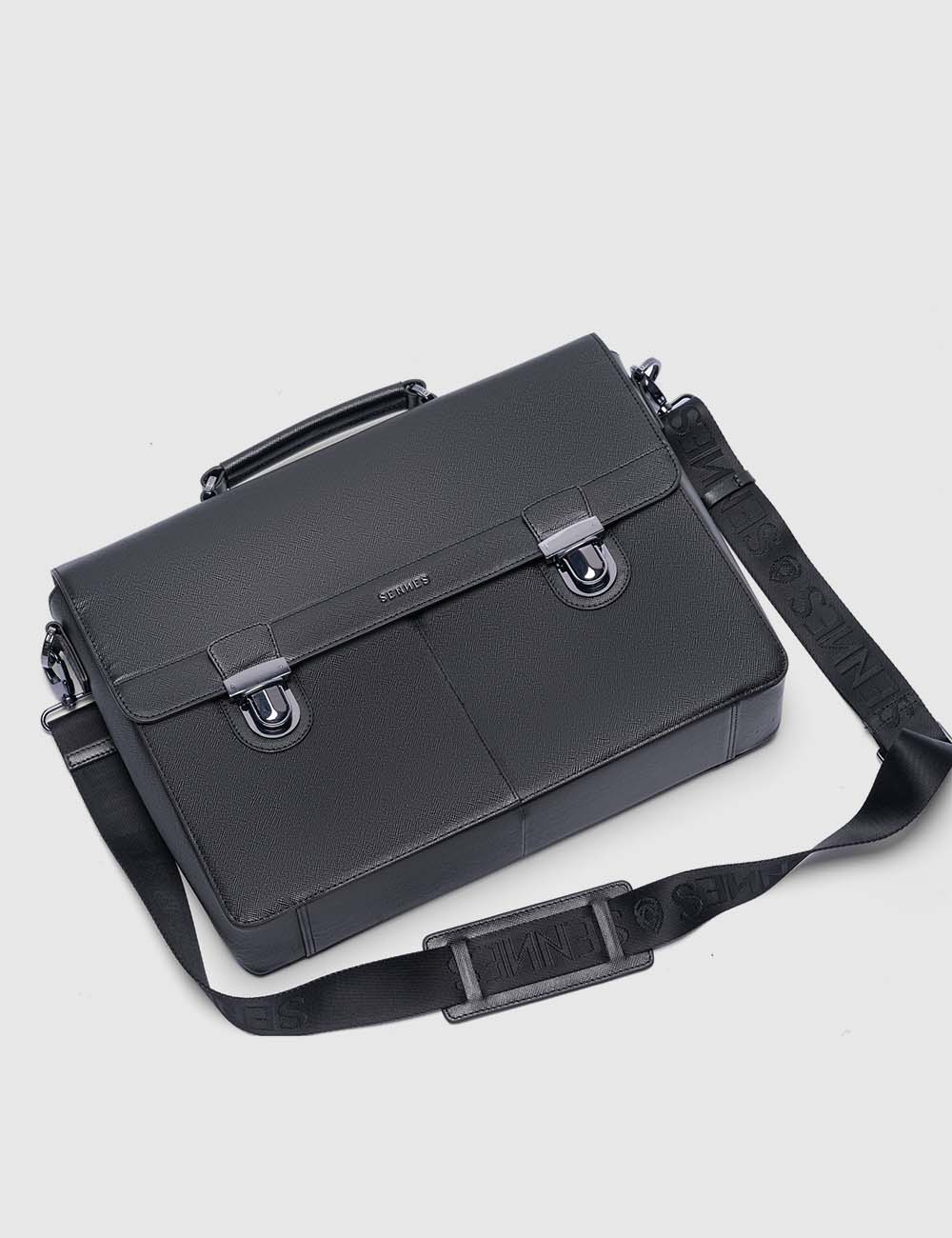 Maschile Laptop Bag, Saffaino Black, large, image 6