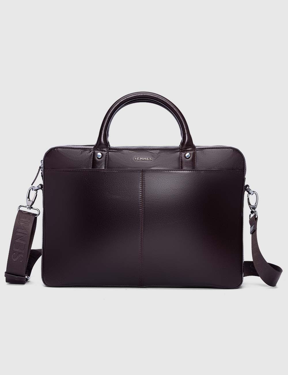 Signorile Laptop Bag, Brooklyn Brown, large, image 1