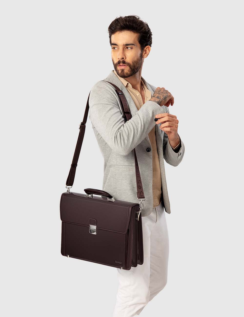 Eterno Laptop Bag, Brooklyn Brown, large, image 3