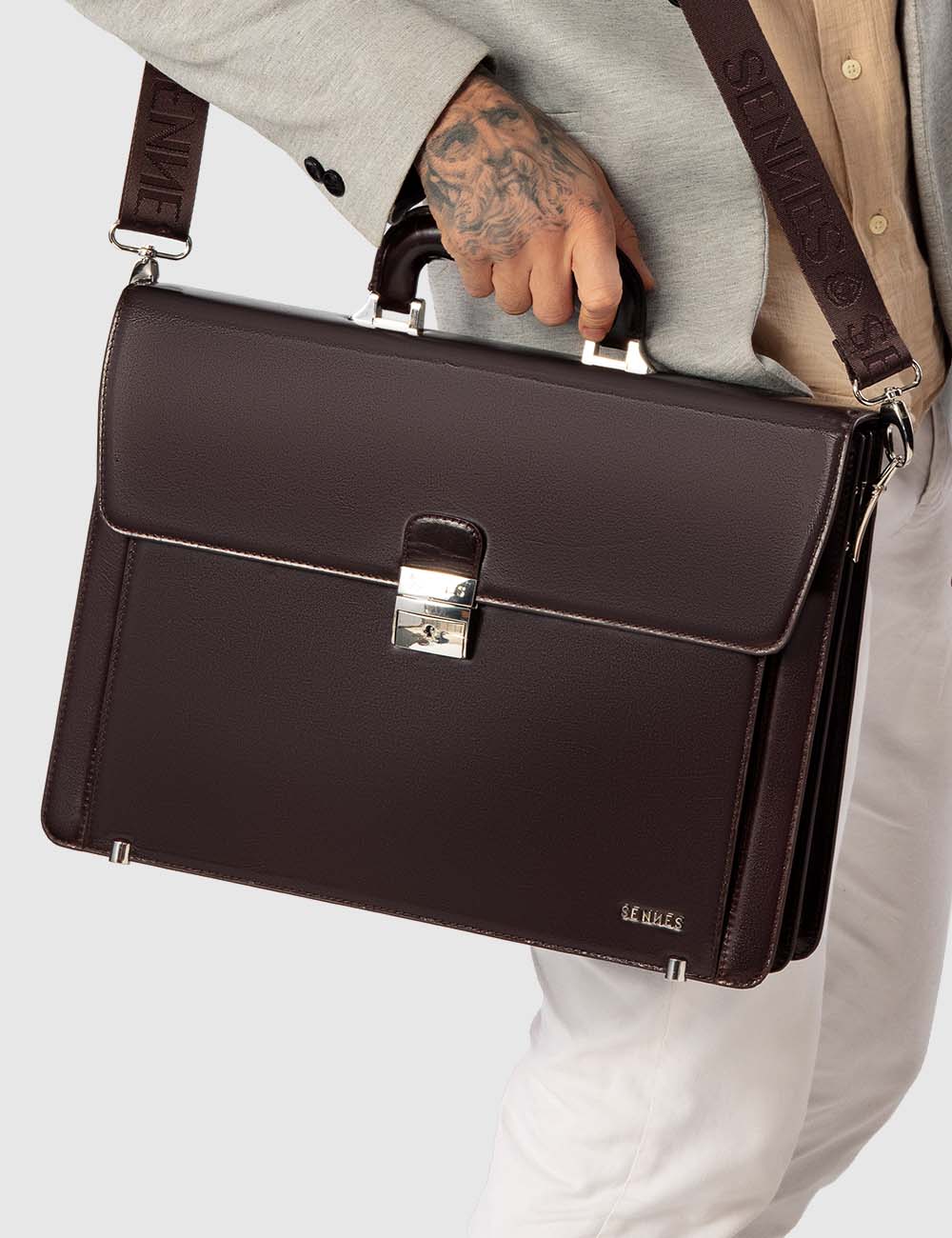 Eterno Laptop Bag, Brooklyn Brown, large, image 4