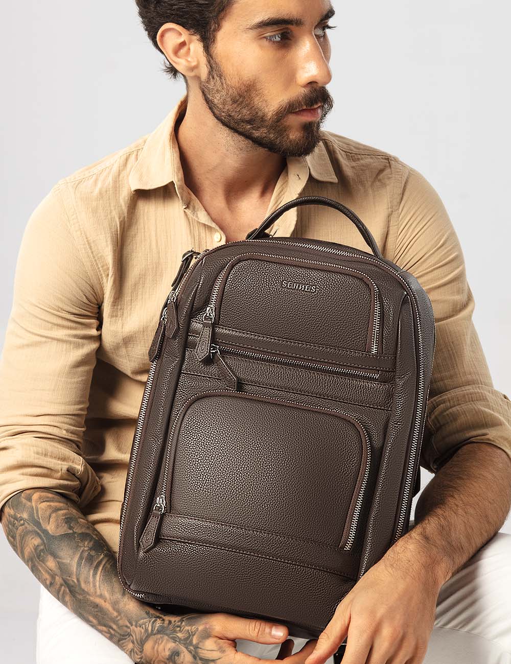 Carismatico Backpack, Dark Brown, large, image 3