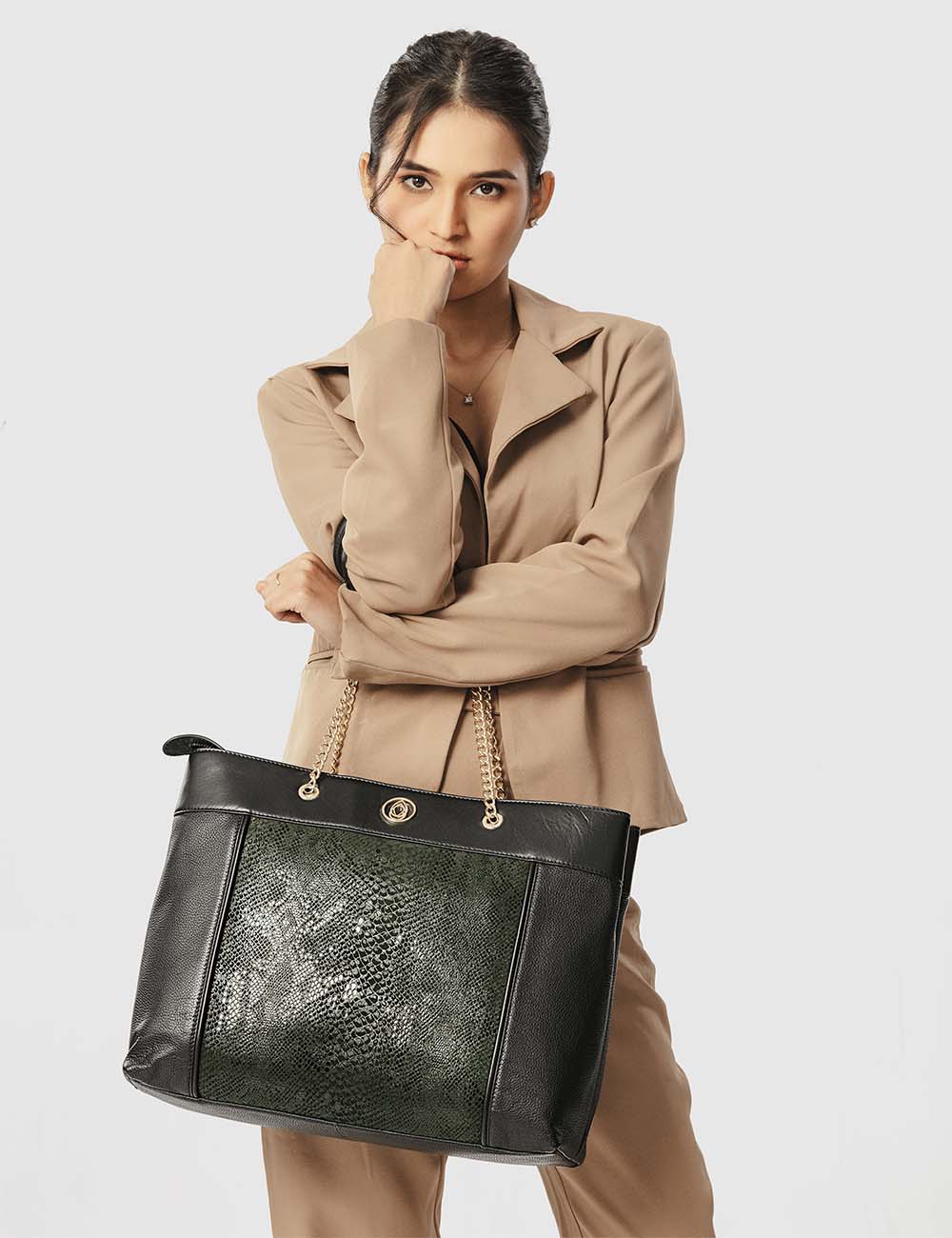 Grazioso Tote Bag, Etrograiny Black, large, image 3