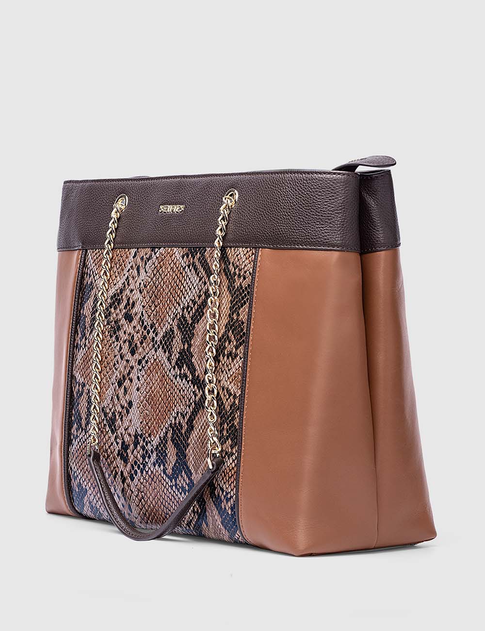 Grazioso Tote Bag, Etrograiny  Brown, large, image 2