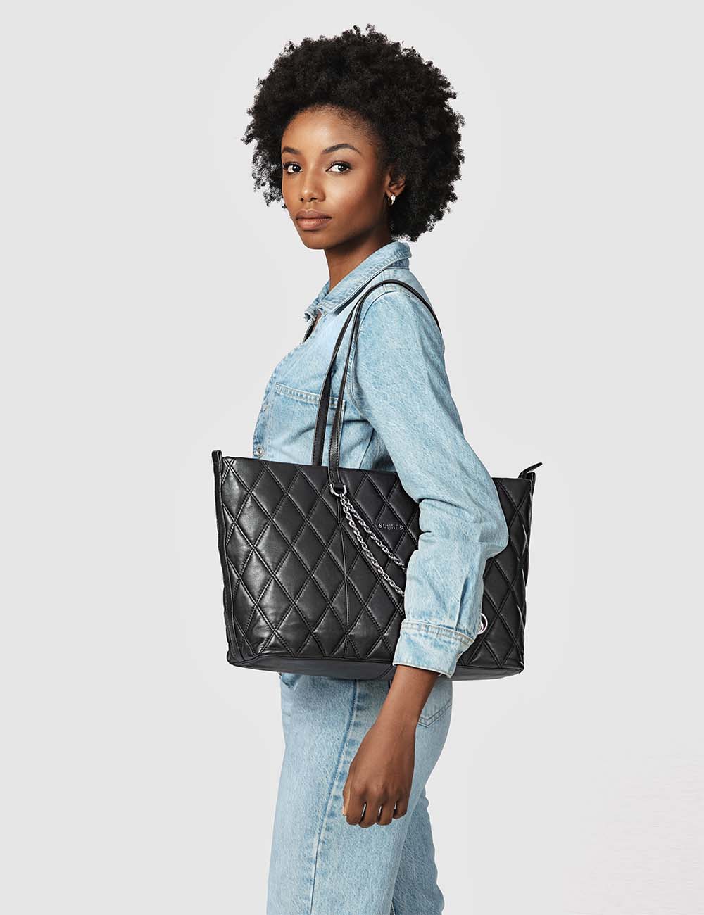 Grazia Tote Bag, Black, large, image 3