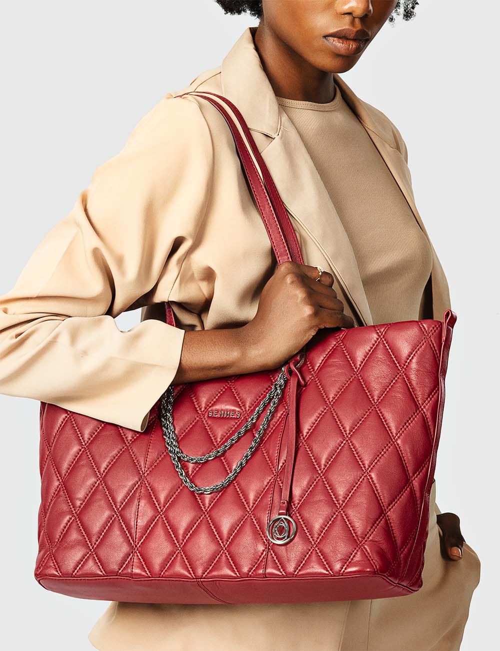 Grazia Tote Bag, Red, large, image 5