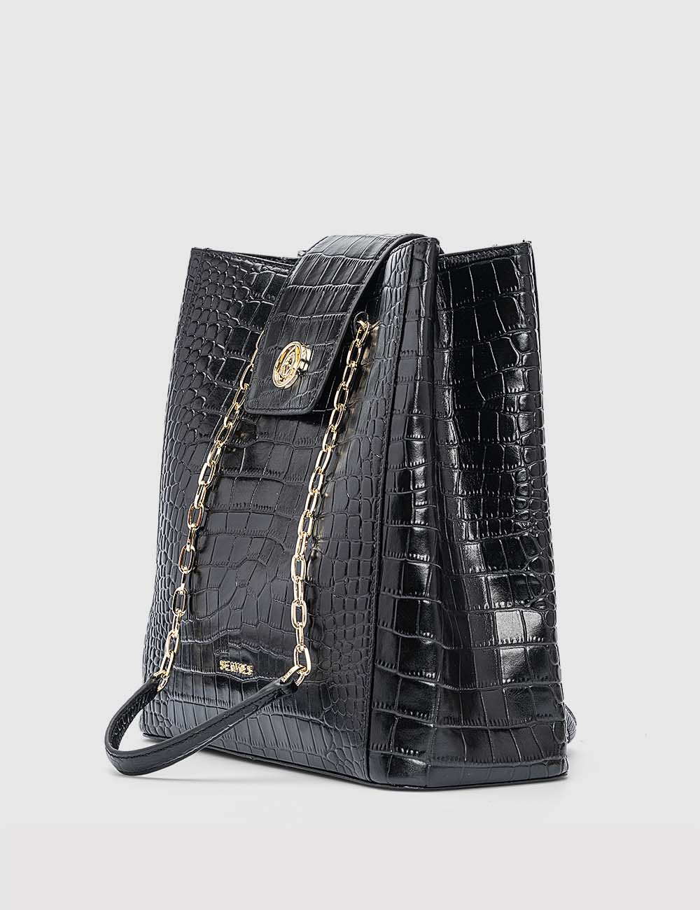 Elegante Tote Bag, Black, large, image 2