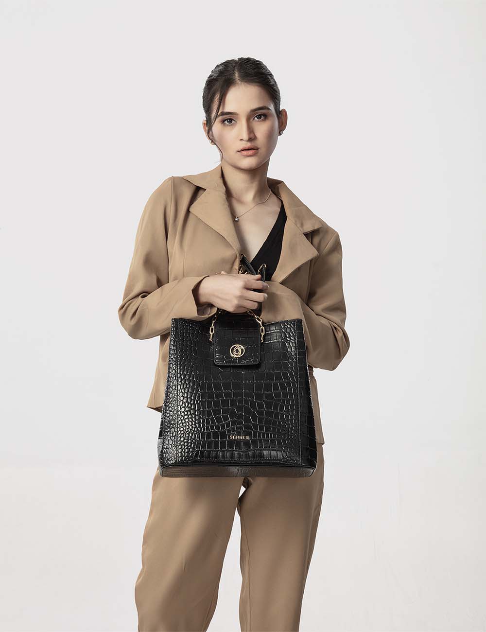 Elegante Tote Bag, Black, large, image 3