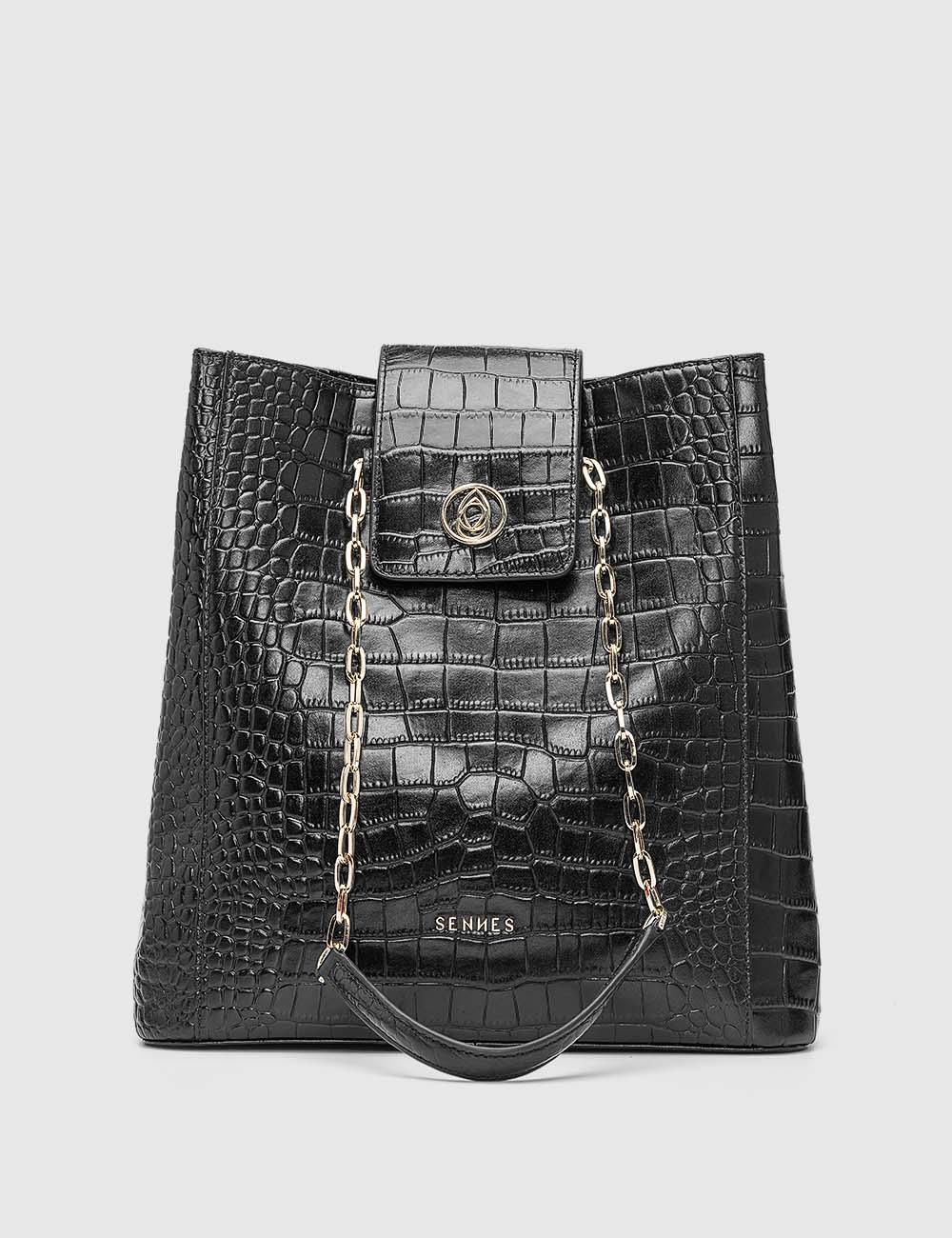 Elegante Tote Bag, Black, large, image 4