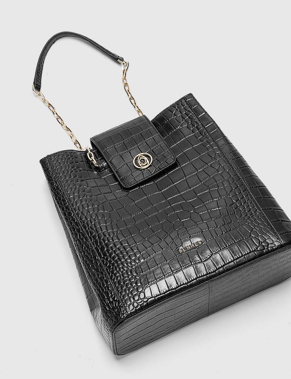 Elegante Tote Bag, Black, large, image 7