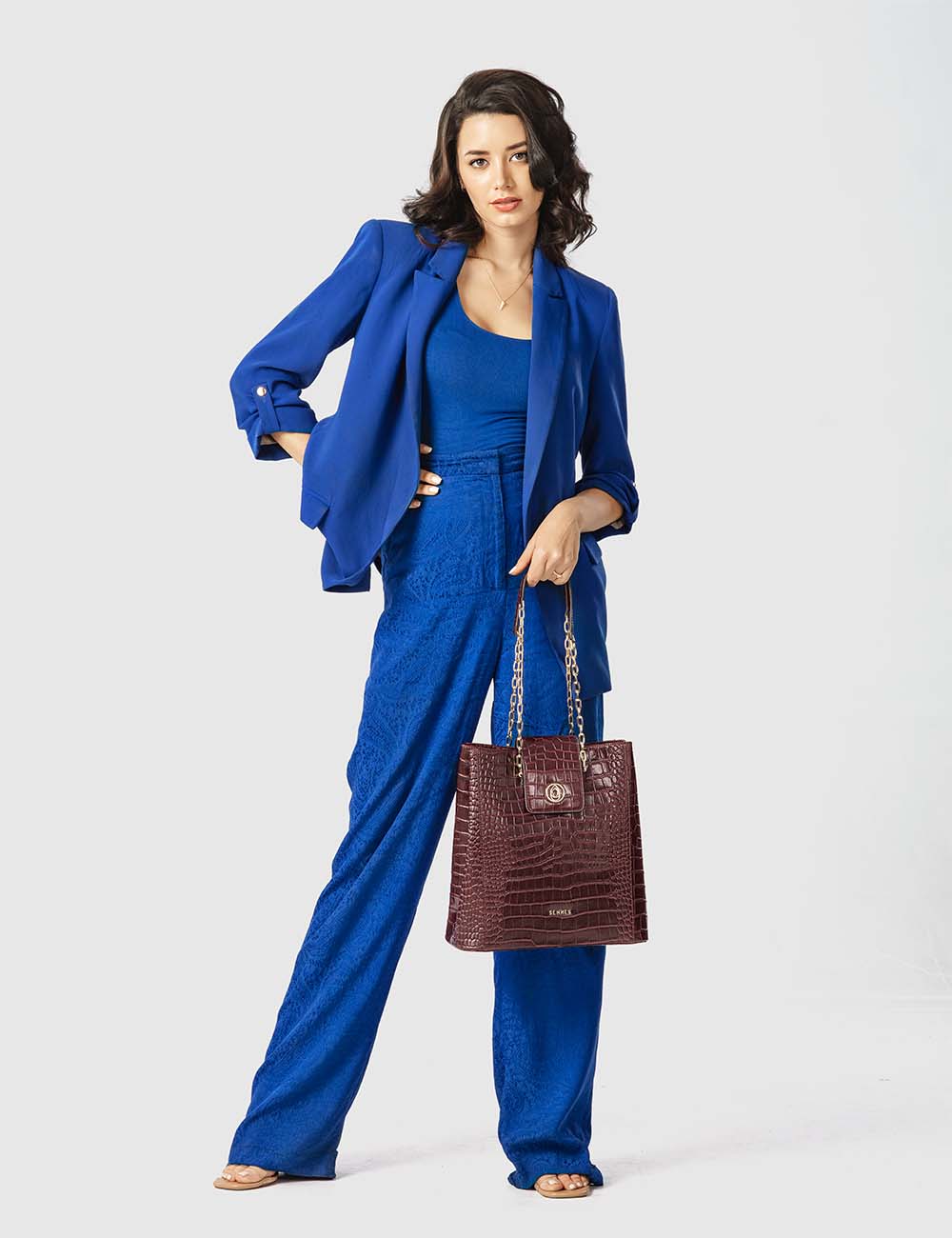 Elegante Tote Bag, Burgundy, large, image 3