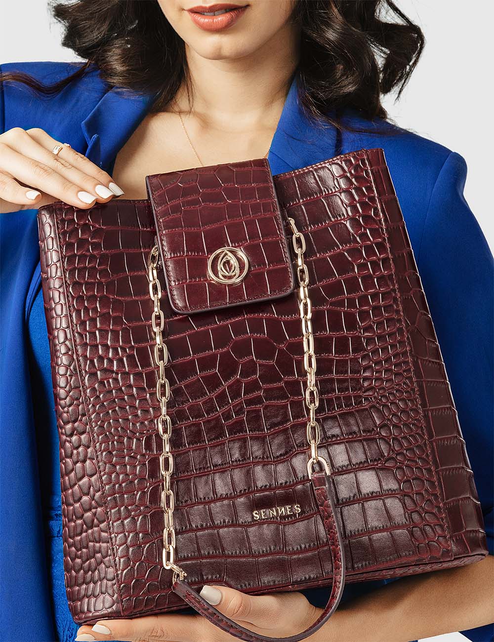 Elegante Tote Bag, Burgundy, large, image 5