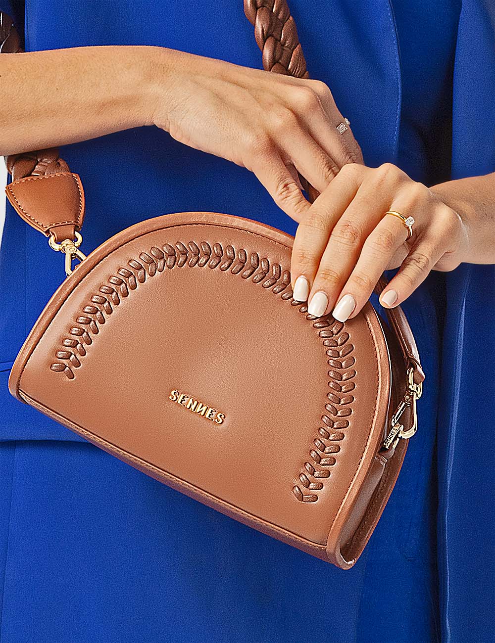 Bella Crossbody Bag, Cognac, large, image 5