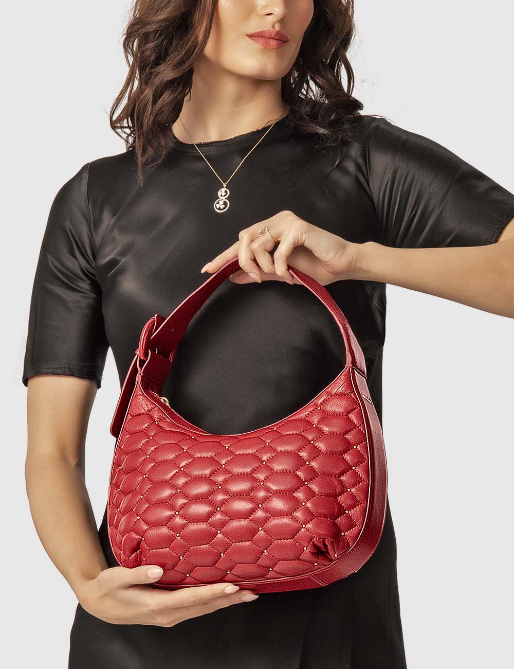 Romanza Hobo Bag, Red, large, image 5