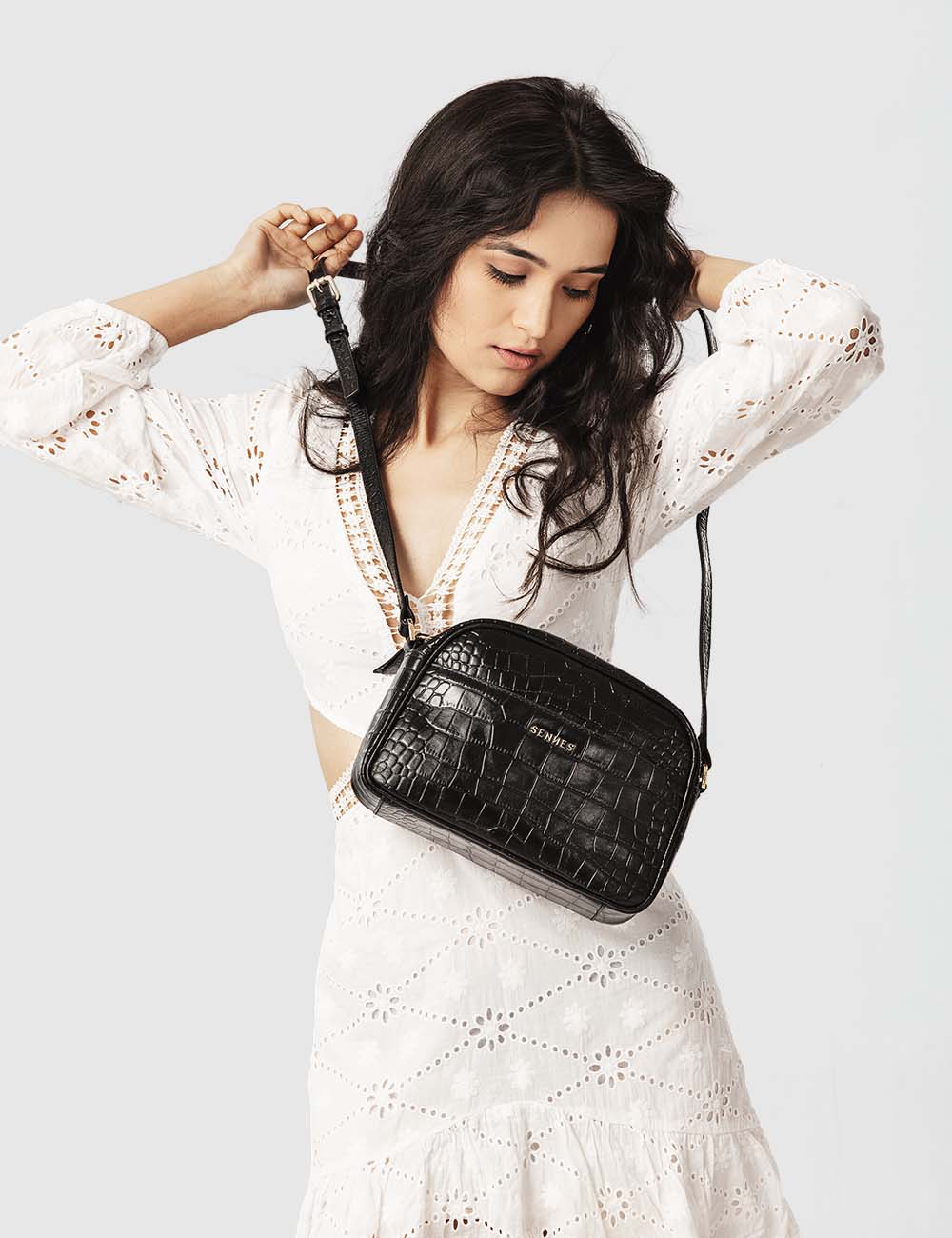 Fortuna Crossbody Bag, Black, large, image 8