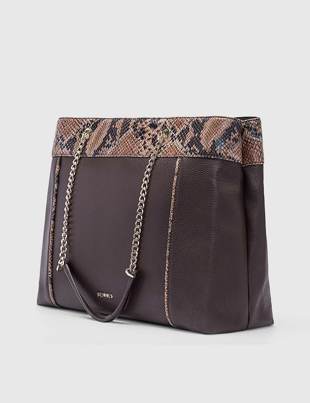 Grazioso Tote Bag, Dark Brown, large, image 2