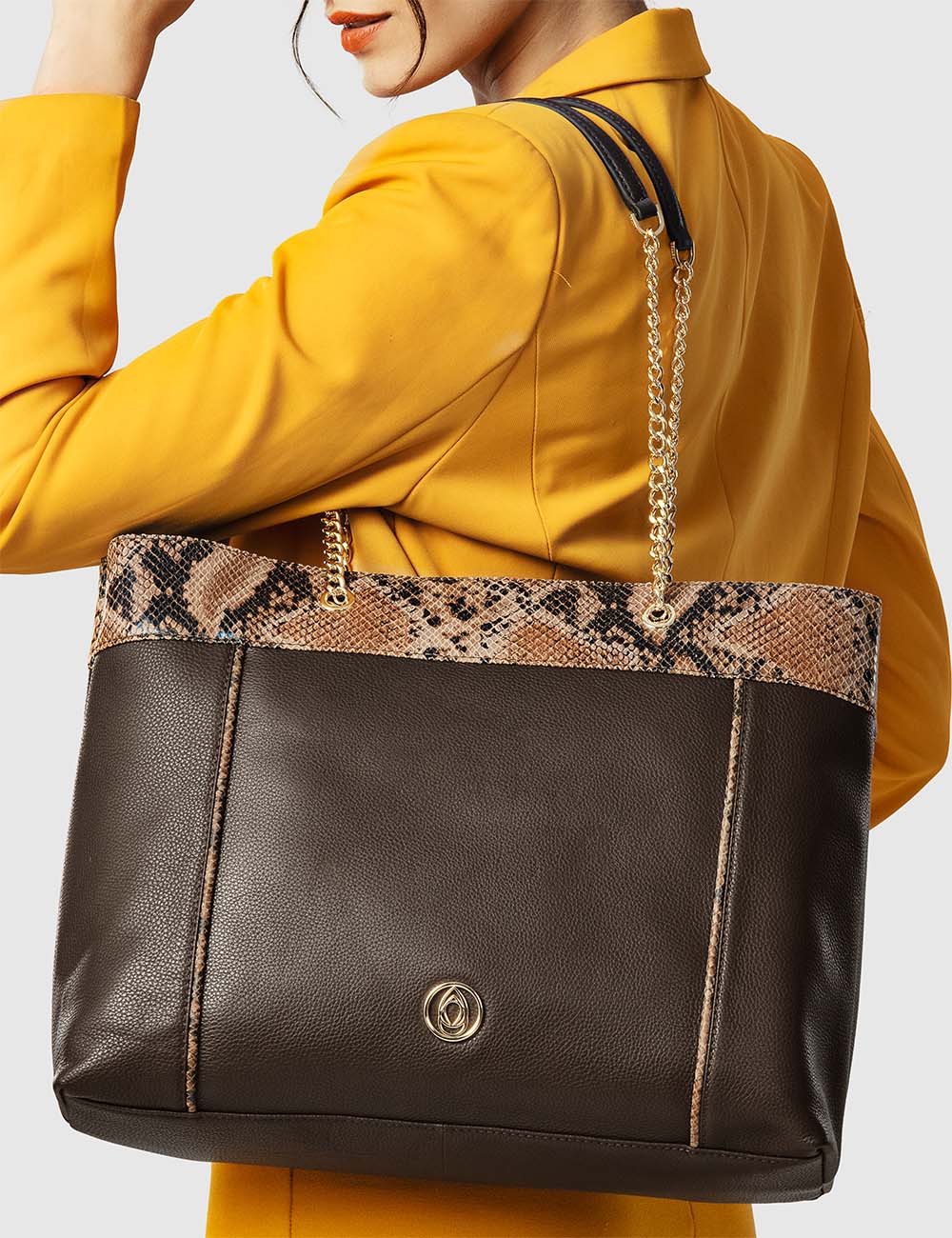 Grazioso Tote Bag, Dark Brown, large, image 5