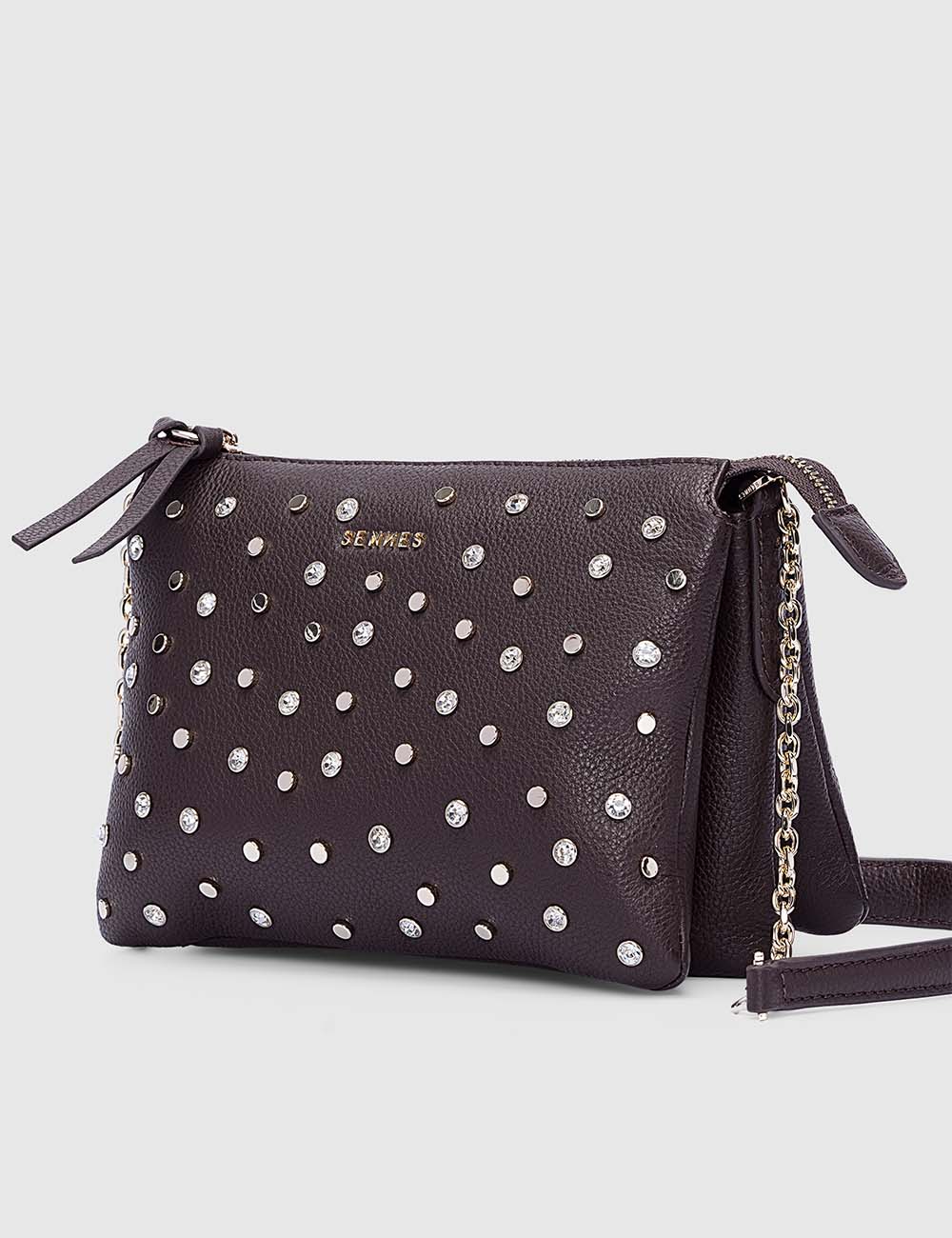 Confetti Crossbody Bag, Dark Brown, large, image 2