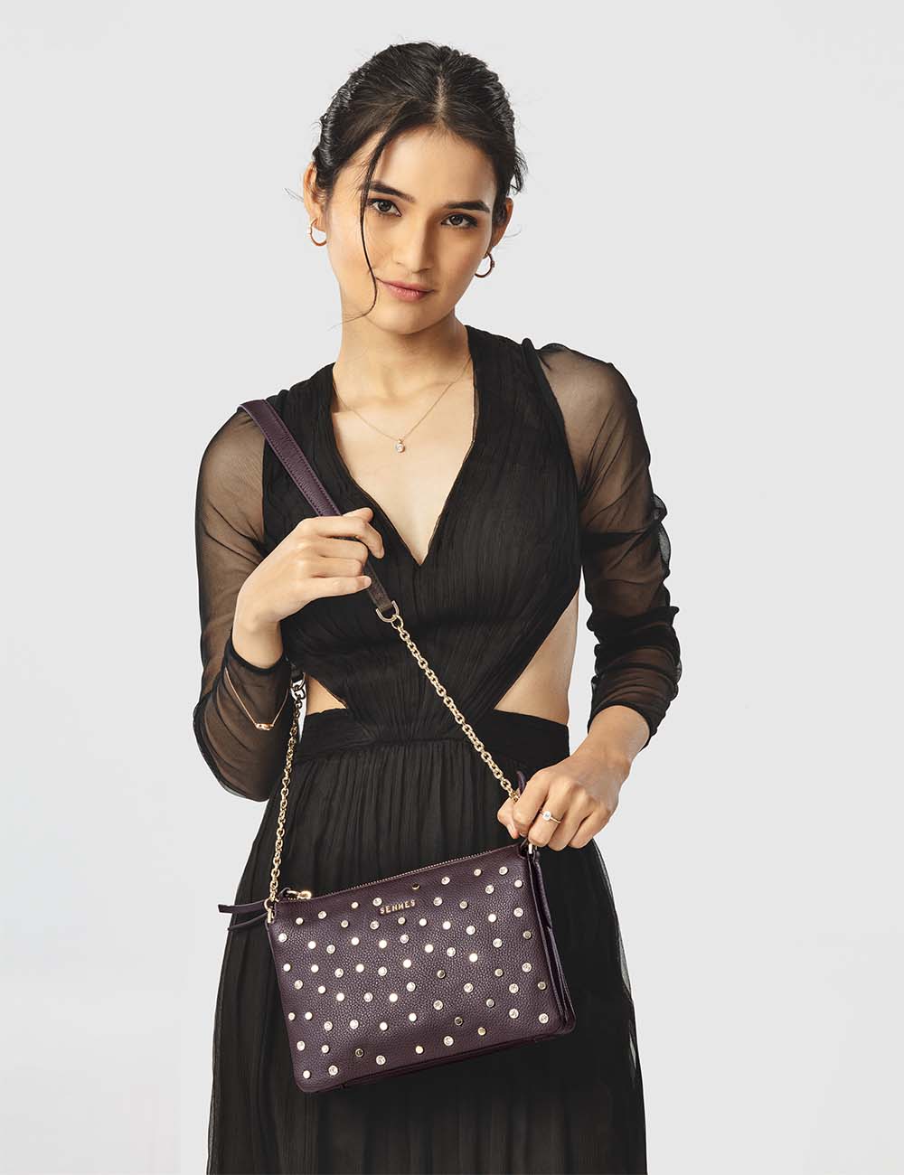 Confetti Crossbody Bag, Dark Brown, large, image 3