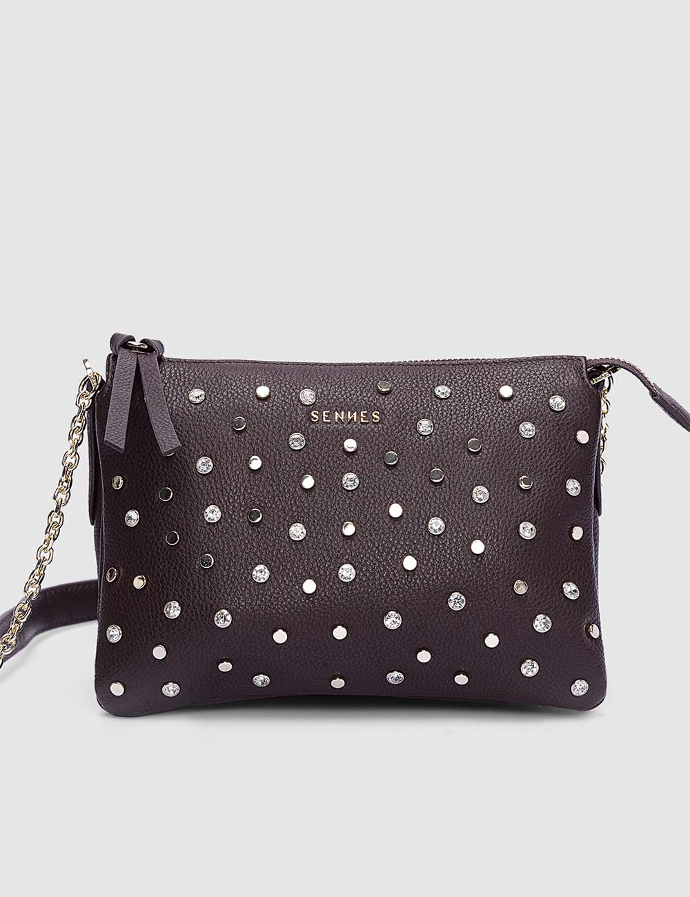 Confetti Crossbody Bag, Dark Brown, large, image 4