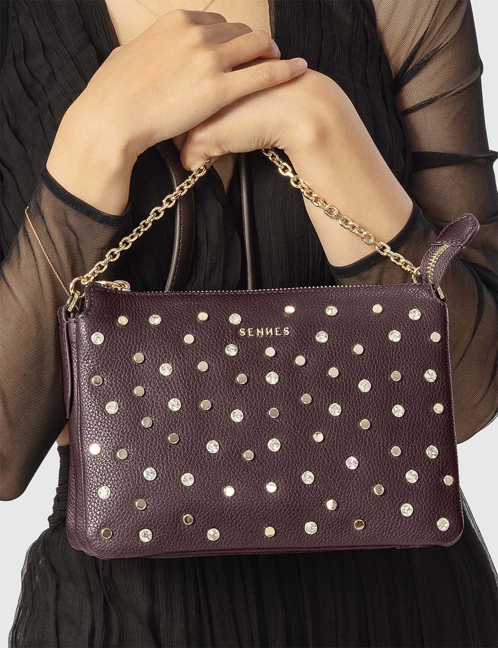 Confetti Crossbody Bag, Dark Brown, large, image 5