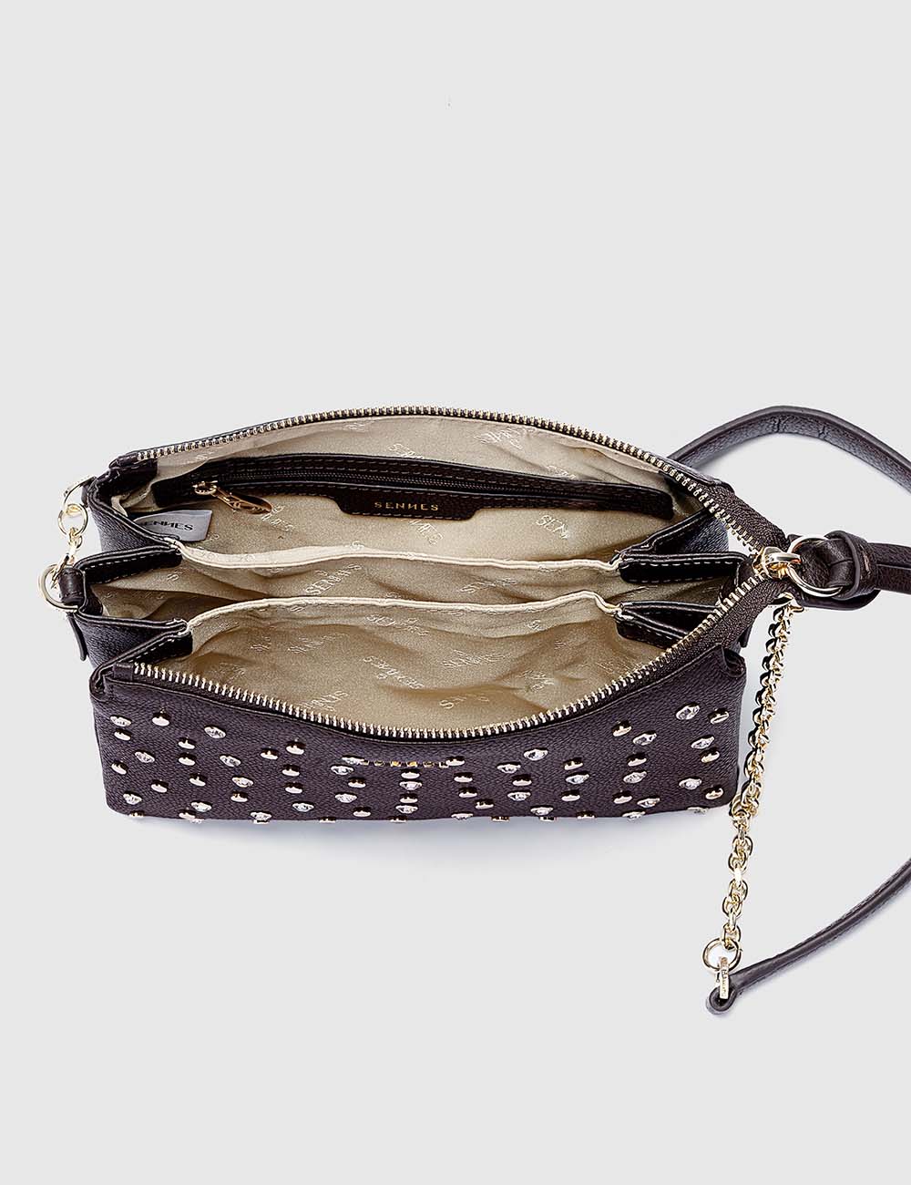 Confetti Crossbody Bag, Dark Brown, large, image 7