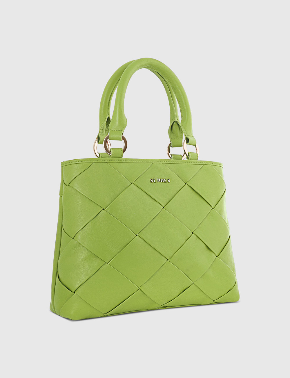 Vivia Handbag, Lemon Green, large, image 3